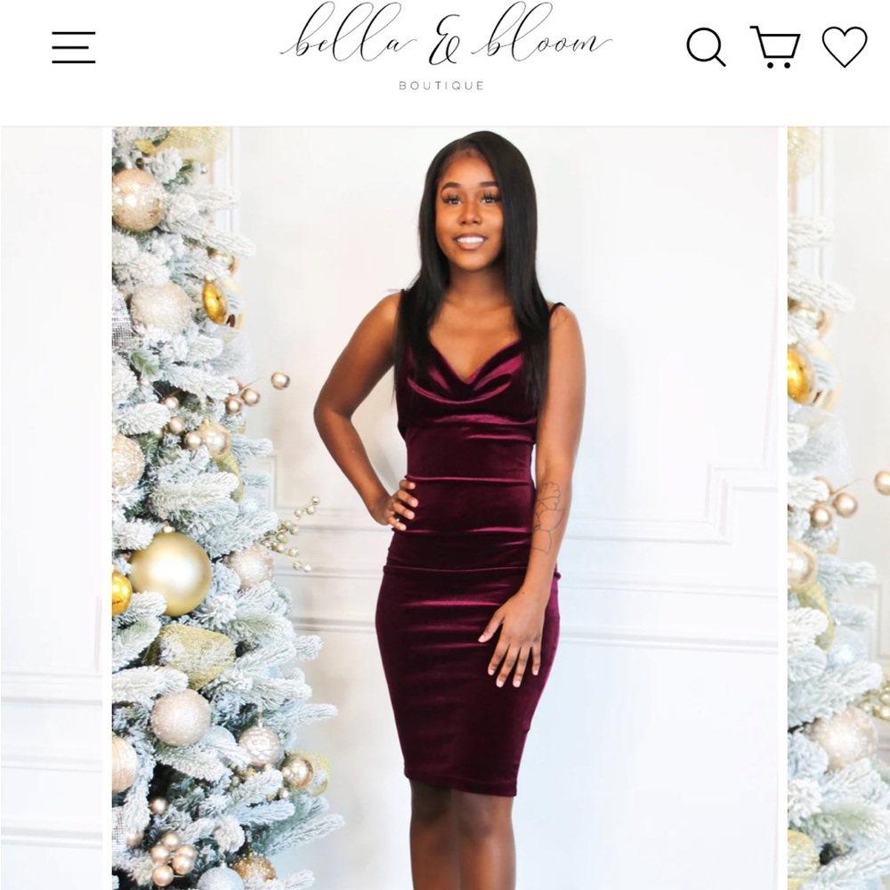 Velvet cowl neck mini dress